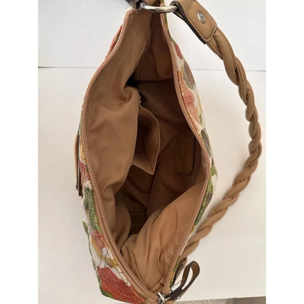 Relic Brand Collection Purse Handbag Canvas Orange Yellow Green Floral Camo